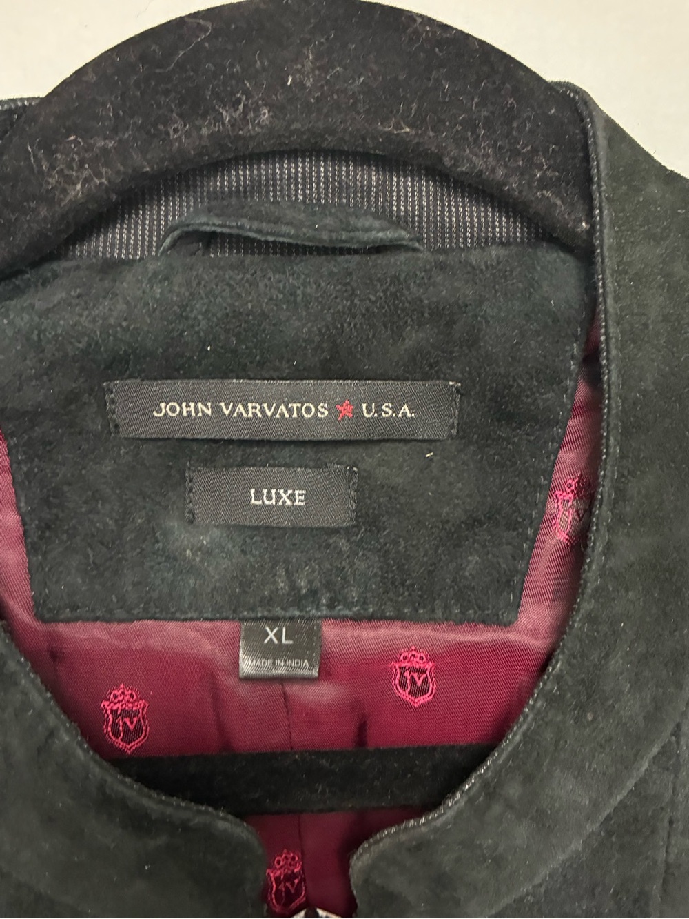 John Varvatos James Bond Suede Leather Racer Jacket Size XL - Picture 8 of 16